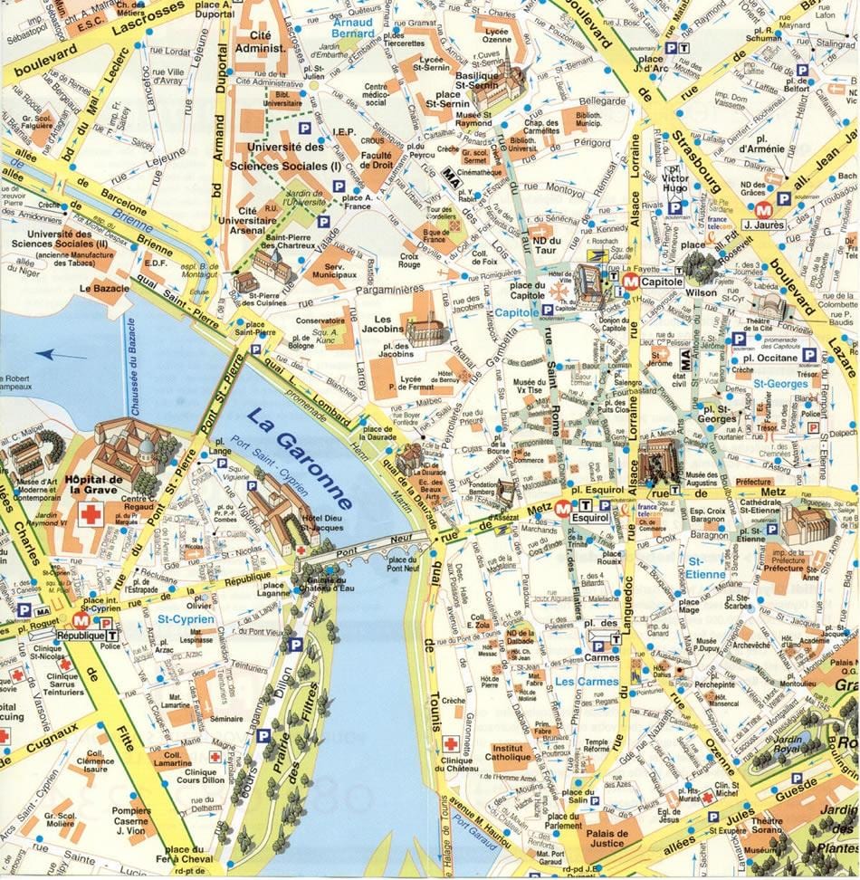карта передмістя Тулузи