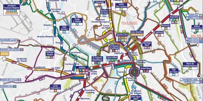 Автобус Тулуза маршрут на карті