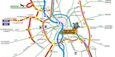 Карта автомобільних доріг Тулуза